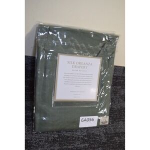 NEW Restoration Hardware Sheer Silk Organza Drape Olive Sage 50x84 Curtain Green